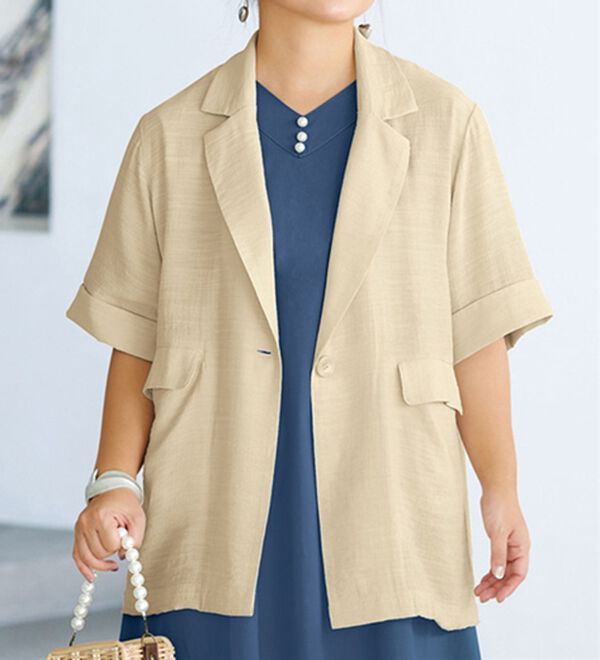 BELLUNA（ベルーナ）の「【小柄さん用】夏のきれいめコーデテーラードジャケット（テーラードジャケット）」｜ベージュ
