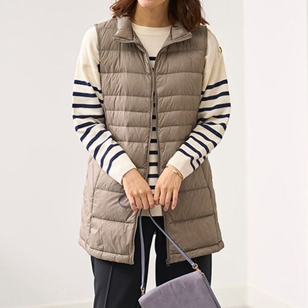 BELLUNA（ベルーナ）の「洗える！軽量ダウンロングベスト（ポーチ付）（ベスト）」｜詳細画像