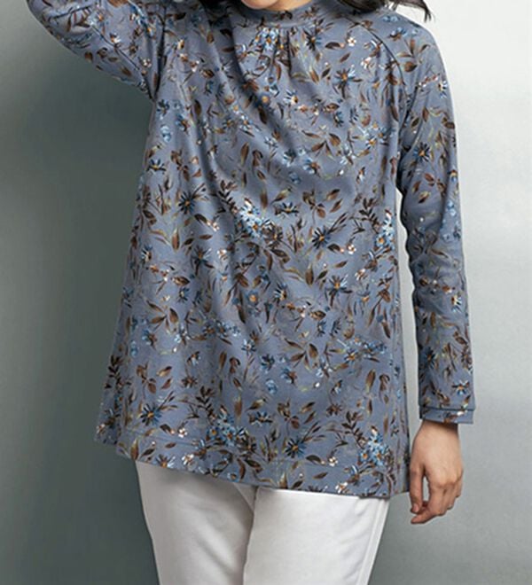 BELLUNA（ベルーナ）の「超長綿１００％彩りプリントチュニック（カットソー）」｜詳細画像