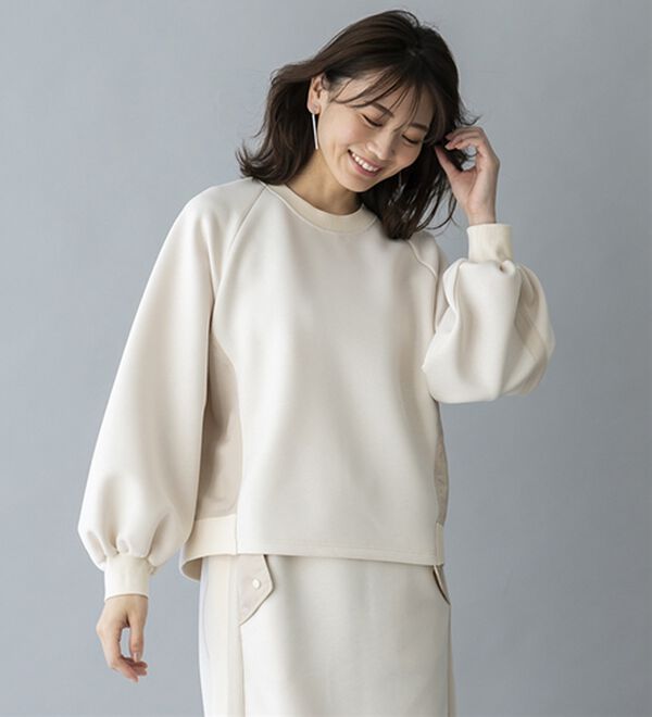 BELLUNA（ベルーナ）の「【ＳＭＡＲＴ　ＥＣＯ　ＪＥＲＳＥＹ】異素材切替プルオーバー（カットソー）」｜詳細画像