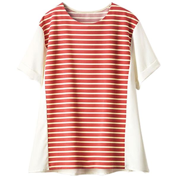 BELLUNA（ベルーナ）の「リップルボーダー細見え切替プルオーバー（カットソー）」｜詳細画像