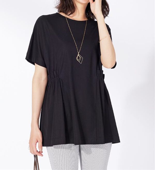 BELLUNA（ベルーナ）の「サイドギャザー使い細見えチュニック（チュニック）」｜詳細画像