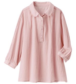 BELLUNA（ベルーナ）の「暑い夏に着たい！涼やか綿１００％ブラウス（ブラウス）」｜ピンク