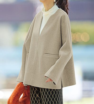 RANAN（ラナン）の「メルトン調素材深Ｖネックポンチョプルオーバー（カットソー）」