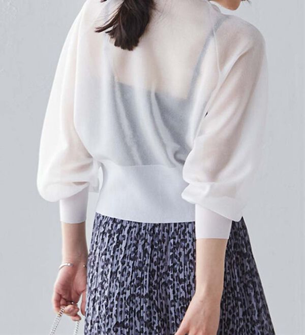 RANAN（ラナン）の「シルバーボタンシアーニットカーデ（ニットカーディガン）」｜詳細画像