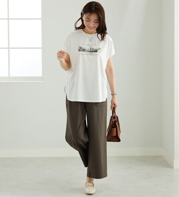 BELLUNA（ベルーナ）の「サラリ快適！ビンテージ調ベイカーワイドパンツ（ワイドパンツ・ガウチョ）」｜詳細画像