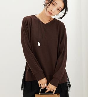BELLUNA（ベルーナ）の「裾レースゆったりドルマンチュニック（チュニック）」｜詳細画像