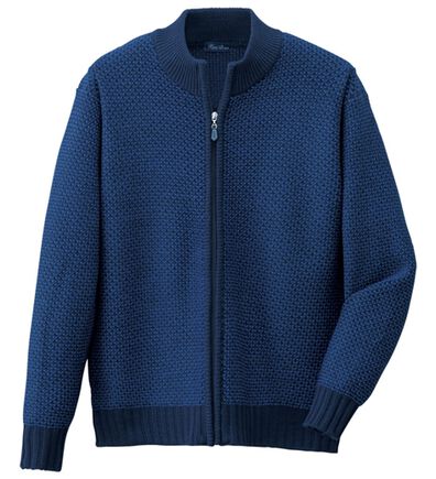 「お洒落編地柄ニットジャケット（メンズブルゾン）」