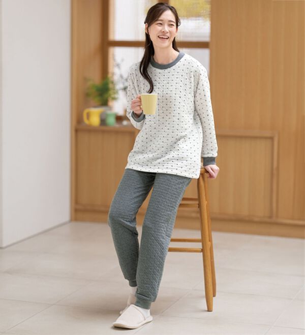 ルフラン（ルフラン）の「【２着組】ふっくら厚キルトのあったかパジャマ（パジャマ・ルームウェア）」｜詳細画像