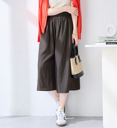 alotta（アロッタ）の「【選べる２丈】さらっと上品！サテンワイドパンツ（ワイドパンツ・ガウチョ）」