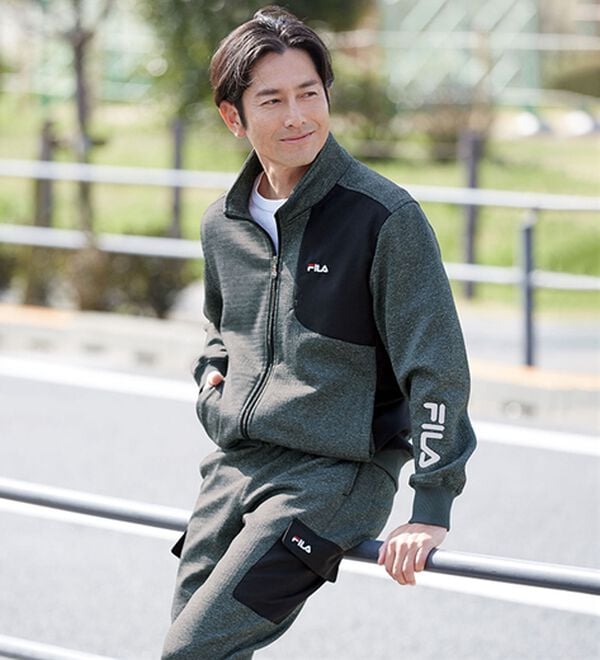 「＜フィラ＞裏ブロックフリース杢調アクティブスーツ（メンズスポーツウェア（トップス））」｜詳細画像