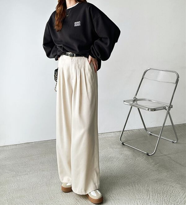 GeeRA（ジーラ）の「３タックワイドパンツ（フルレングスパンツ）」｜詳細画像