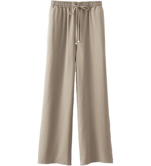 BELLUNA（ベルーナ）の「お手入れ楽々！ビンテージ素材ワイドパンツ（ワイドパンツ・ガウチョ）」｜グレージュ