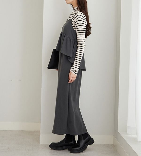 GeeRA（ジーラ）の「楽ちん！ペプラムキャミワンピース（カットソーワンピース）」｜詳細画像