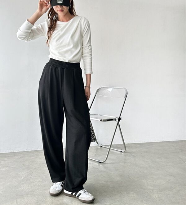 GeeRA（ジーラ）の「サイドタックイージースウェットパンツ（フルレングスパンツ）」｜詳細画像