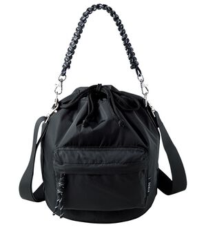 BELLUNA（ベルーナ）の「コード編み２ＷＡＹ巾着ショルダー（ショルダーバッグ）」｜ブラック