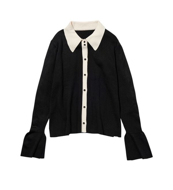 GeeRA（ジーラ）の「ポロ衿配色ニットカーディガン（ニットカーディガン）」｜詳細画像