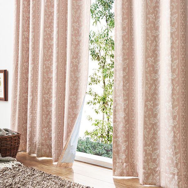 「まるで魔法瓶！アルミ裏地付２層構造カーテンセット（ドレープカーテン）」｜ピンクベージュ