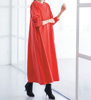 RANAN（ラナン）の「＜ＢＣ＞ポケット付マキシワンピース（その他ワンピース）」｜オレンジレッド