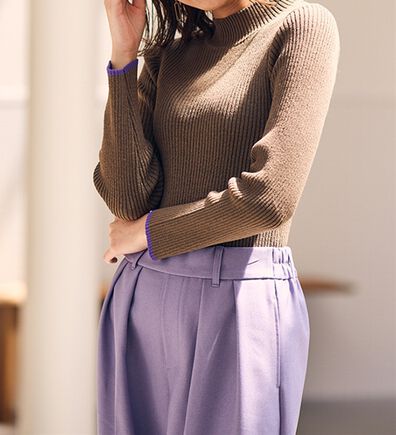 RANAN（ラナン）の「もちもちリブパイピングハイネックニット（ニット・セーター）」