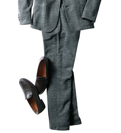 「お洒落に決まるウール調スラックス（メンズスラックス）」