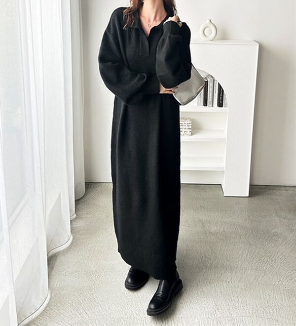 GeeRA（ジーラ）の「スキッパーゆるニットワンピース（ニットワンピース）」｜詳細画像