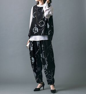 ルフラン（ルフラン）の「大人のモノトーンセットアップ＜アリシア＞（セットアップ）」｜黒系