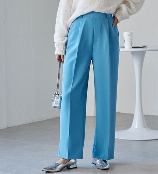 RANAN（ラナン）の「【選べる２丈】機能付！美脚シルエットセンタープレスワイドパンツ（フルレングスパンツ）」｜詳細画像