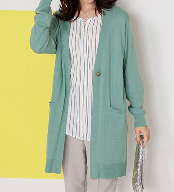 BELLUNA（ベルーナ）の「ヒンヤリ冷感！洗えるロング丈カーディガン（ニットカーディガン）」｜詳細画像