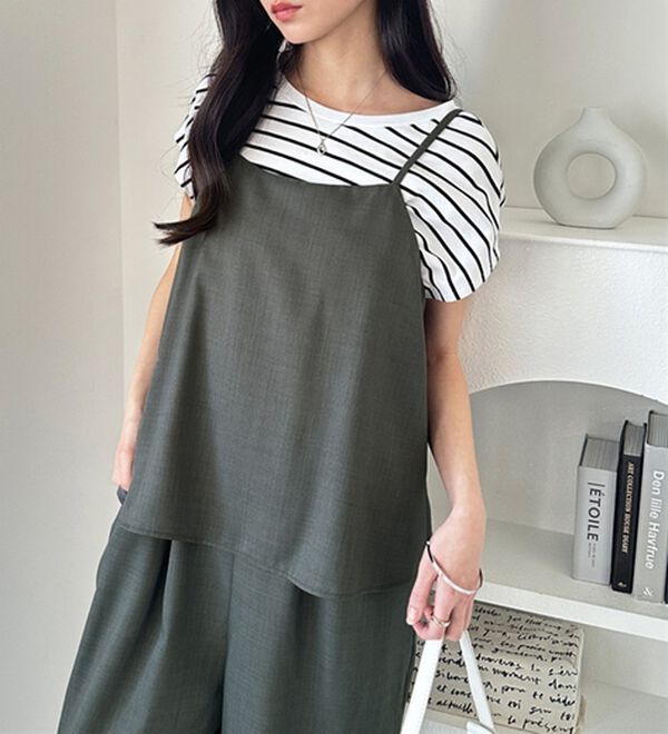 GeeRA（ジーラ）の「セットアップ風キャミソールサロペット（オールインワン）」｜詳細画像