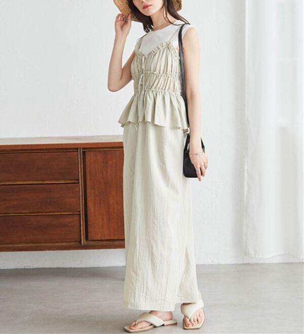 RANAN（ラナン）の「リボンギャザーペプラムナローワンピ（その他ワンピース）」｜詳細画像