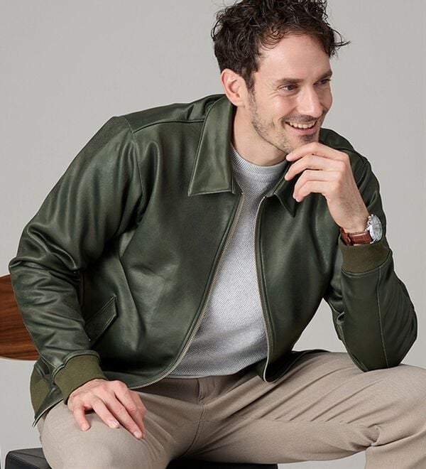 「＜コムルヴァン・オム＞フェイクレザージャケット（メンズジャケット）」｜詳細画像