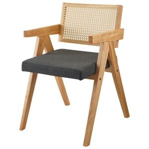 「ゆったり腰をかけられるラタン調チェア（椅子・チェア・スツール）」｜ナチュラル