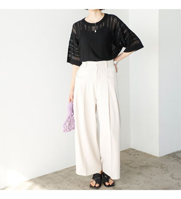 GeeRA（ジーラ）の「ジャカードストライプシアーニット（ニット・セーター）」｜詳細画像