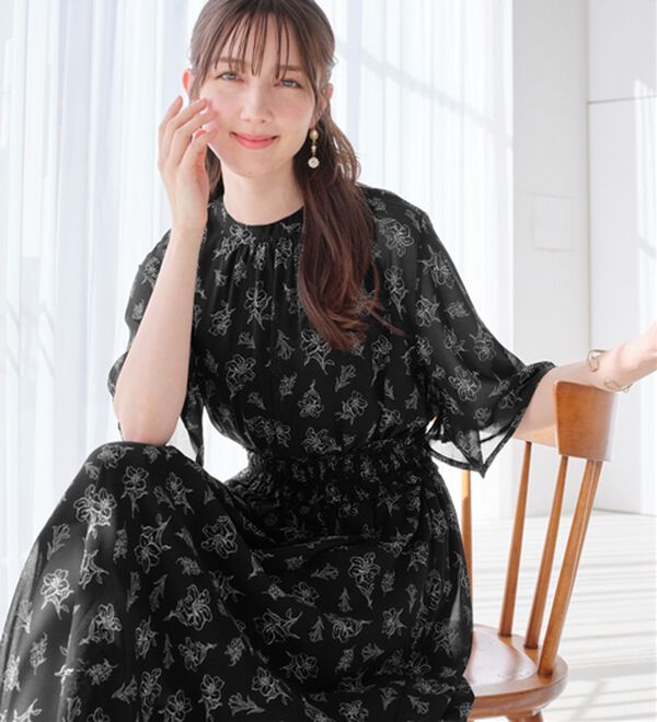 alotta（アロッタ）の「【接触冷感】インナー付シャーリングシフォンワンピース（その他ワンピース）」｜詳細画像