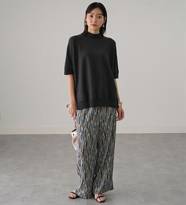 BELLUNA（ベルーナ）の「楊柳サラサラ素材プリントイージーパンツ（フルレングスパンツ）」｜詳細画像