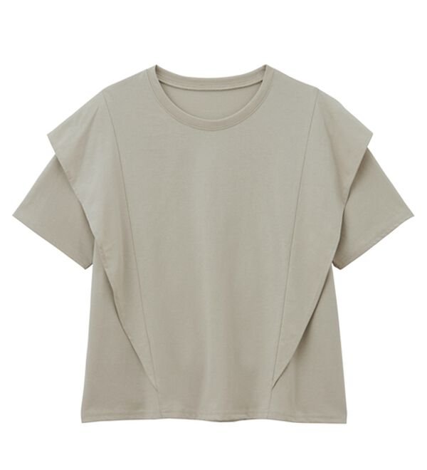 RANAN（ラナン）の「【ひんやり】華奢見えラッフルショルダーTシャツ（カットソー）」｜詳細画像