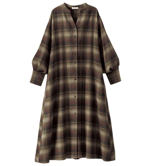 BELLUNA（ベルーナ）の「ウール調素材チェック柄ゆったりワンピース（その他ワンピース）」｜詳細画像