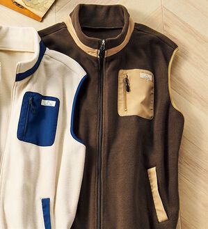 ルフラン（ルフラン）の「あったかフリースベスト（ベスト）」｜ブラウン