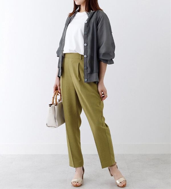 BELLUNA（ベルーナ）の「シアー素材リブ切替カーディガン（ニットカーディガン）」｜詳細画像