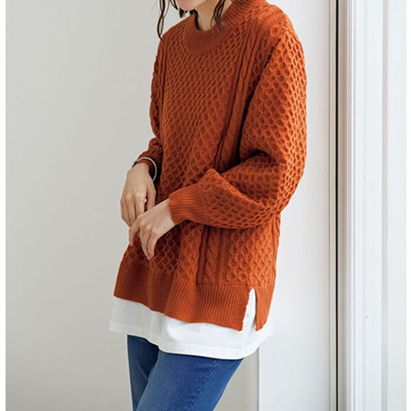 BELLUNA（ベルーナ）の「１枚でコーデが完成！重ね着風プルオーバー（ニット・セーター）」｜詳細画像