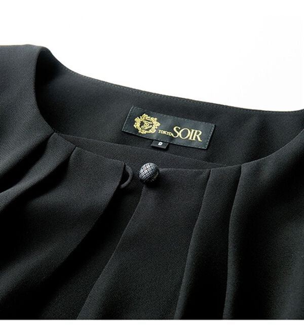 VINNO（ヴィノ）の「＜東京ソワール＞フォーマルレイヤードワンピース（ブラックフォーマル（喪服・礼服））」｜詳細画像