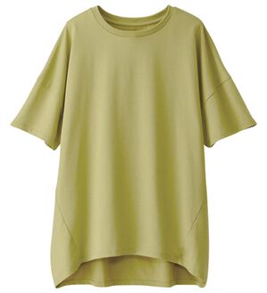 BELLUNA（ベルーナ）の「シュッと体型カバー！コクーンTシャツ（カットソー）」｜ライム