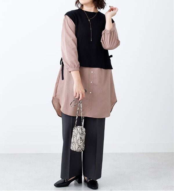 BELLUNA（ベルーナ）の「サイドリボンレイヤード風ワンピース（その他ワンピース）」｜詳細画像