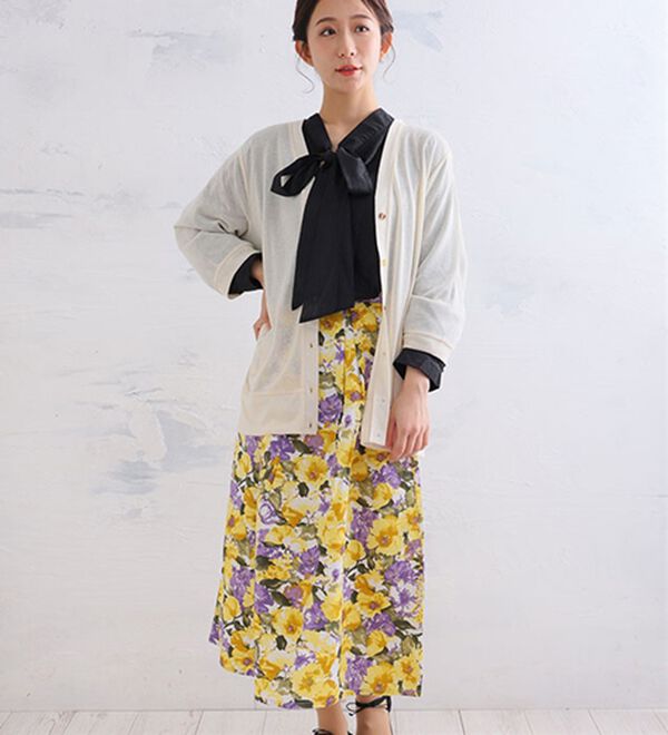 A HAPPY MARILYN（アハッピーマリリン）の「【Ｌ～５Ｌ】長袖・七分袖・半袖　シンプル　カーディガン（ニットカーディガン）」｜詳細画像