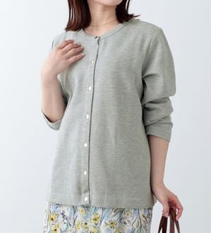 BELLUNA（ベルーナ）の「ポケットデザイン裏ボーダーカーディガン（その他カーディガン）」｜杢グレー