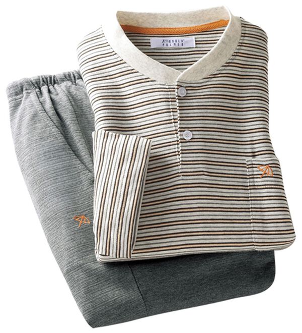 「【２着組】＜アーノルド　パーマー＞綿１００％８分袖快適パジャマ（メンズルームウェア）」｜詳細画像