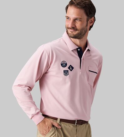 「＜ハッシュパピー＞配色長袖ポロシャツ（メンズポロシャツ）」