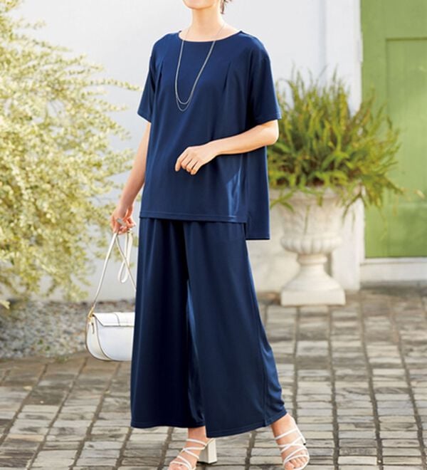 LAVIENNE（ラヴィエンヌ）の「ポーチに入れて洗える♪上品トラベルセットアップ（パジャマ・ルームウェア）」｜詳細画像