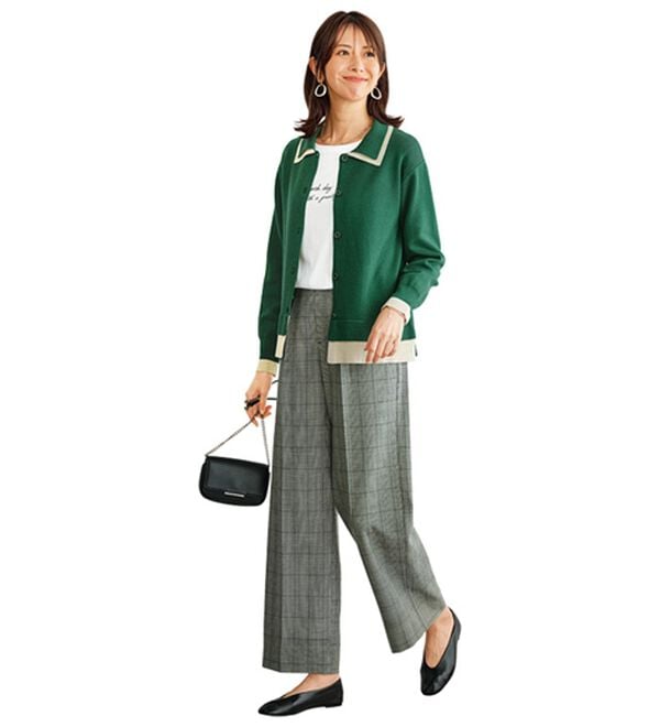 BELLUNA（ベルーナ）の「サマ見えウール調ボタン使いワイドパンツ（ワイドパンツ・ガウチョ）」｜詳細画像